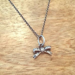 Pandora Sparkling Bow Necklace 
